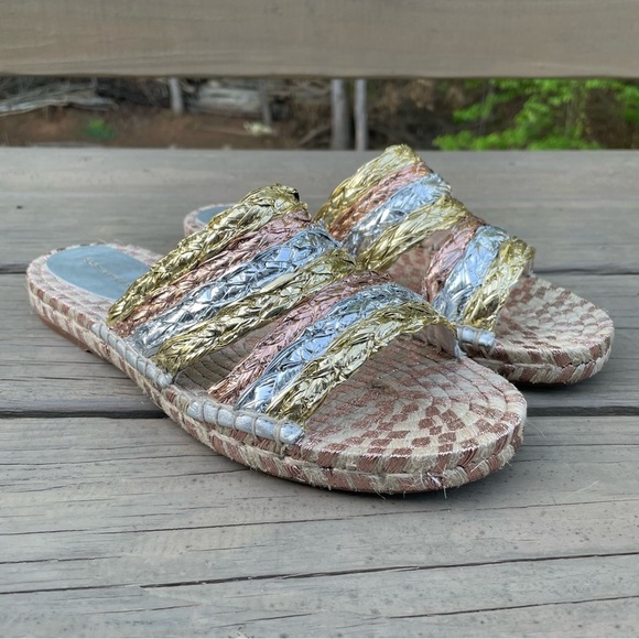 NWOB Sophia Webster Ines Multi Metallic Espadrilles Slides size 40 - Picture 4 of 13